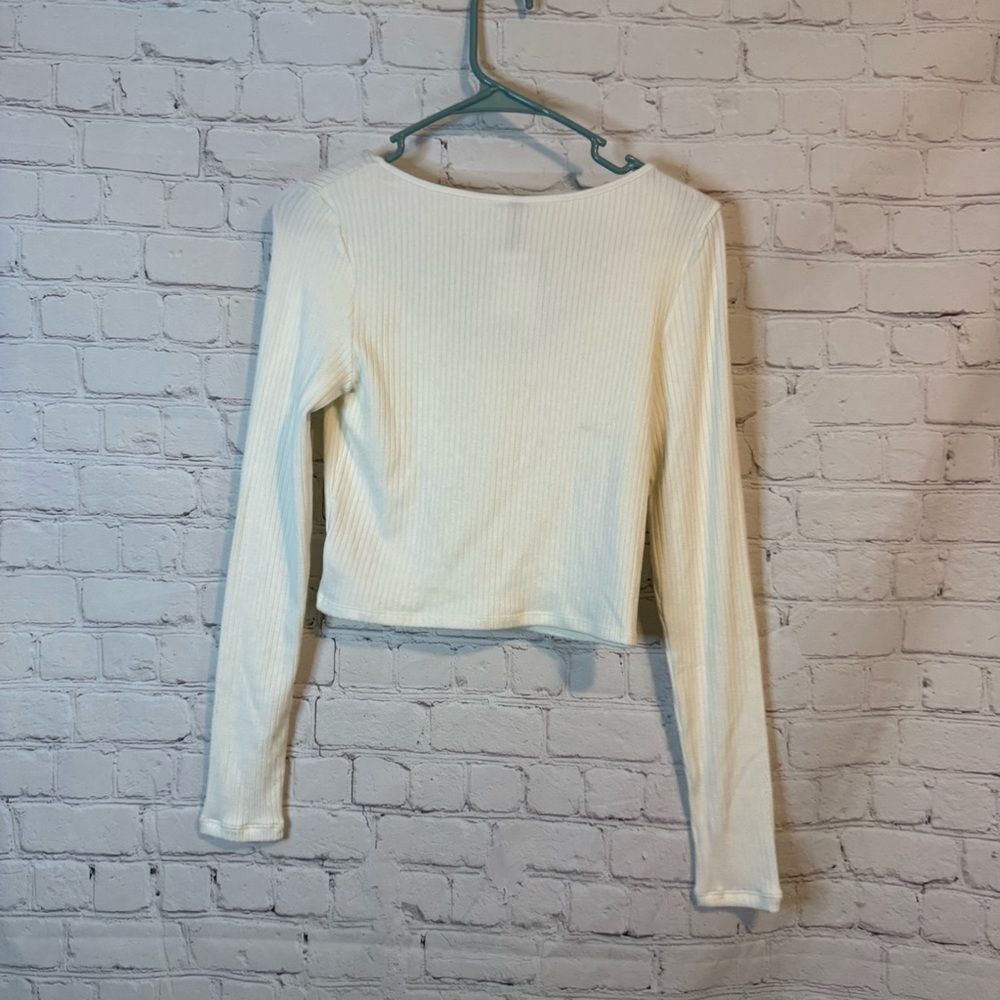 H&M Cream Ribbed Crop Top - Picture 5 of 6